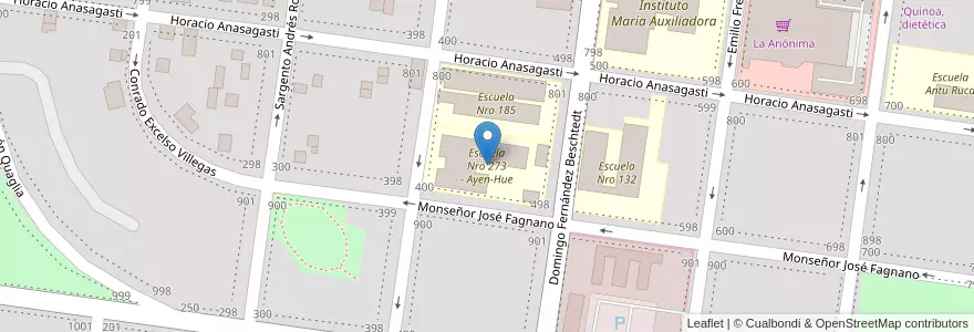 Mapa de ubicacion de Escuela Nro 273 - Ayen-Hue en الأرجنتين, تشيلي, ريو نيغرو, Departamento Bariloche, Municipio De San Carlos De Bariloche, San Carlos De Bariloche.