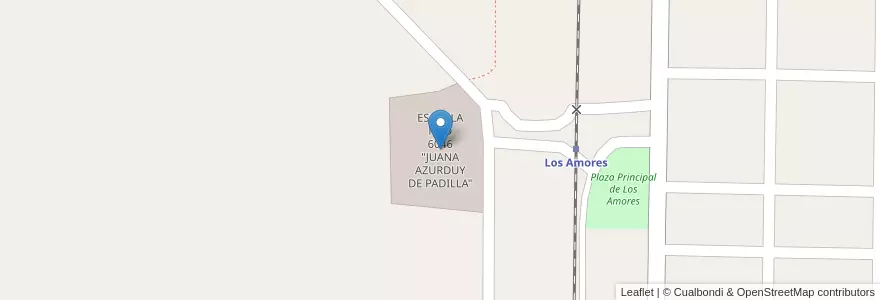 Mapa de ubicacion de ESCUELA NRO 6046 "JUANA AZURDUY DE PADILLA" en آرژانتین, سانتافه, Departamento Vera, Municipio De Los Amores.