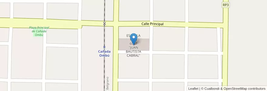 Mapa de ubicacion de ESCUELA NRO 6047 "JUAN BAUTISTA CABRAL" en Argentina, Santa Fe, Departamento Vera, Municipio De Cañada Ombú.