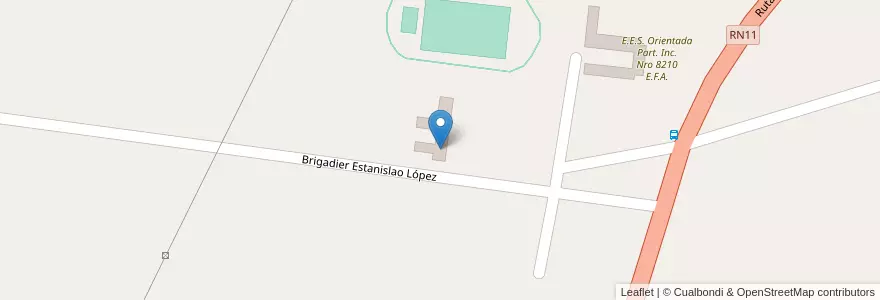 Mapa de ubicacion de Escuela Nro 6071 Eduardo Alejandro Simez en アルゼンチン, サンタフェ州, Departamento General Obligado, Municipio De Arroyo Ceibal.