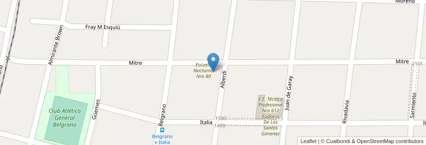 Mapa de ubicacion de Escuela Nro 612 Manuel Gaete en Arjantin, Santa Fe, Departamento San Jerónimo, Municipio De Coronda.