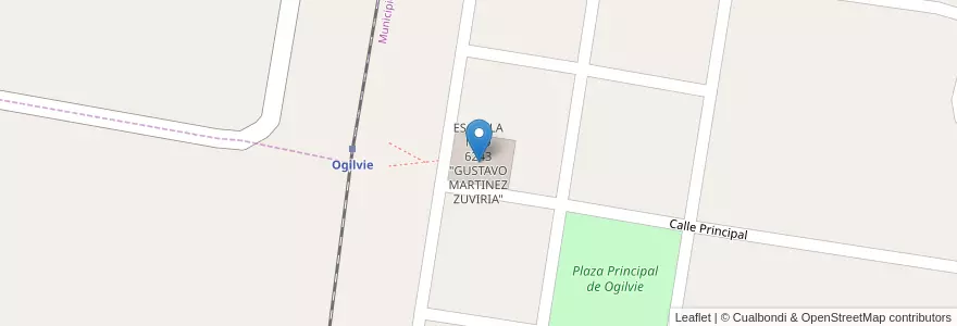 Mapa de ubicacion de ESCUELA NRO 6243 "GUSTAVO MARTINEZ ZUVIRIA" en Argentinien, Santa Fe, Departamento Vera, Municipio De Vera.