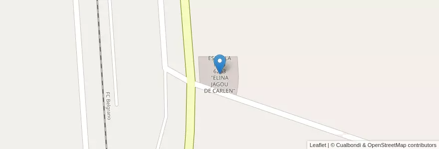 Mapa de ubicacion de ESCUELA NRO 6263 "ELINA JAGOU DE CARLEN" en 阿根廷, Santa Fe, Departamento Vera, Municipio De Toba.