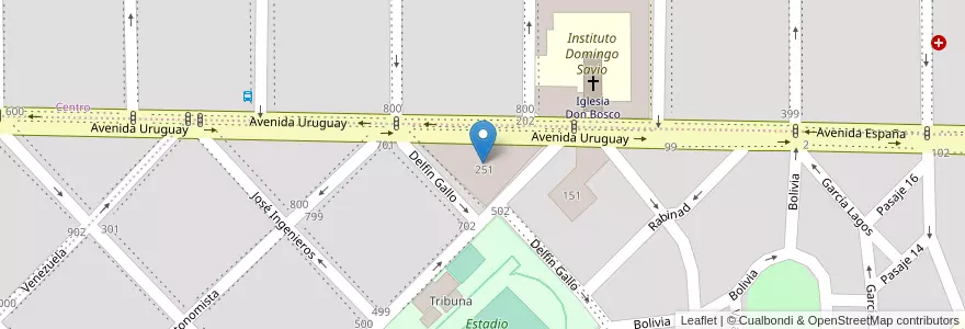 Mapa de ubicacion de Escuela Nro. 74 - Manuél Belgrano en Argentinië, La Pampa, Municipio De Santa Rosa, Departamento Capital, Santa Rosa.
