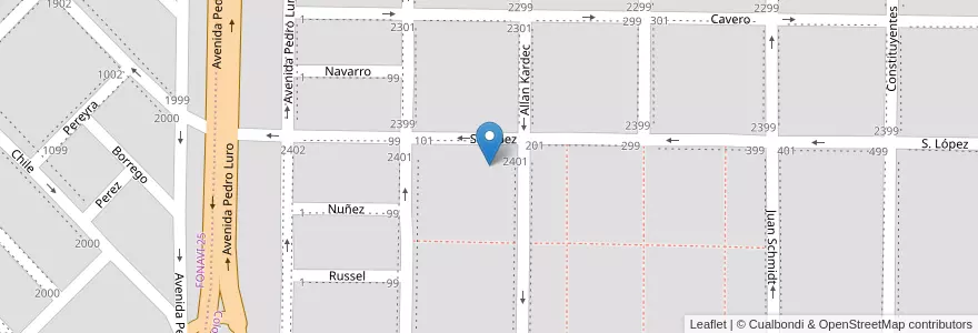 Mapa de ubicacion de Escuela Nro 78 - Martin Guerrico en アルゼンチン, ラ・パンパ州, Municipio De Santa Rosa, Departamento Capital, Santa Rosa.