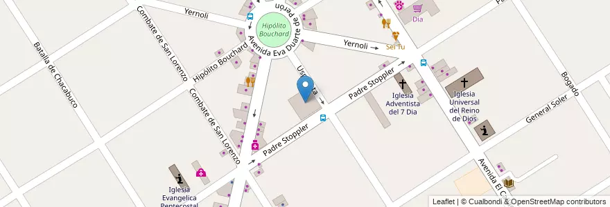 Mapa de ubicacion de Escuela Ntra. Sra. de Lourdes en الأرجنتين, بوينس آيرس, Partido De Malvinas Argentinas, Grand Bourg.