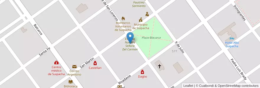 Mapa de ubicacion de Escuela Nuestra Señora Del Carmen en Argentina, Buenos Aires, Suipacha.