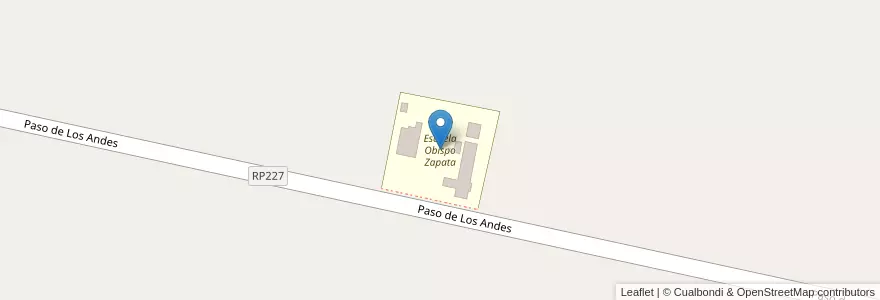 Mapa de ubicacion de Escuela Obispo Zapata en Argentinien, San Juan, Chile, Caucete.