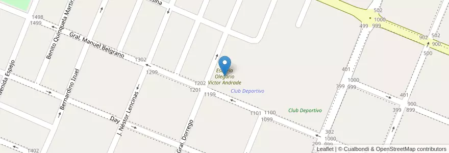 Mapa de ubicacion de Escuela Olegario Víctor Andrade en Arjantin, Şili, Mendoza, San Rafael, Distrito Ciudad De San Rafael, Departamento San Rafael.