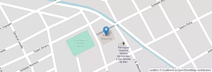 Mapa de ubicacion de Escuela Pablo Pizzurno en アルゼンチン, コルドバ州, Departamento Cruz Del Eje, Municipio De Cruz Del Eje, Pedanía Cruz Del Eje, Cruz Del Eje.