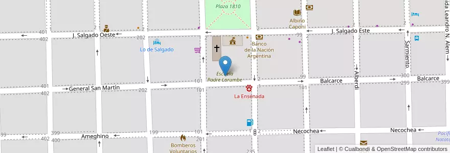 Mapa de ubicacion de Escuela Padre Larumbe en Argentina, Provincia Di Buenos Aires, Partido De Lobos, Lobos.