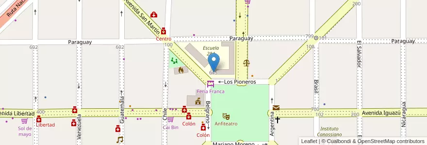 Mapa de ubicacion de Escuela para Adultos 13 en Arjantin, Misiones, Departamento San Ignacio, Municipio De Jardín América.