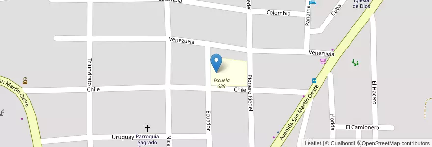 Mapa de ubicacion de Escuela para Adultos 52 en アルゼンチン, ミシオネス州, Departamento Eldorado, Municipio De Eldorado, Eldorado.