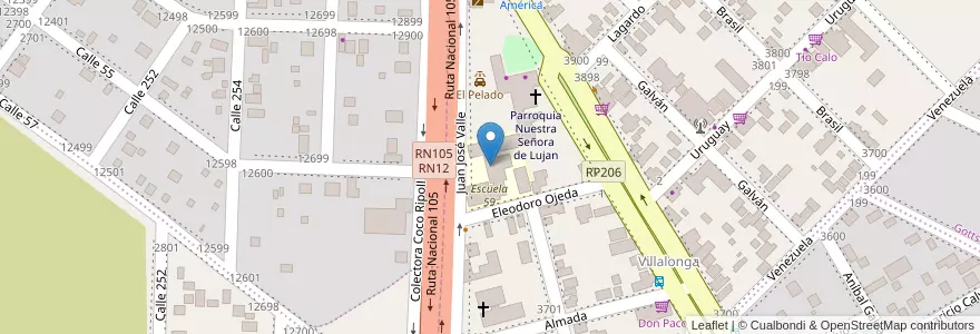 Mapa de ubicacion de Escuela para Adultos 74 en الأرجنتين, Misiones, Departamento Capital, Municipio De Garupá.