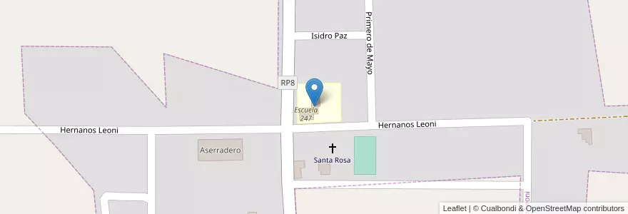 Mapa de ubicacion de Escuela para Adultos 77 en アルゼンチン, ミシオネス州, Departamento Libertador General San Martín, Municipio De Puerto Leoni, Puerto Leoni.