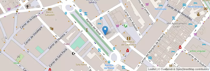 Mapa de ubicacion de Escuela para Adultos CFA Maria Rúbies en إسبانيا, كتالونيا, برشلونة, بارسلونس, Barcelona.