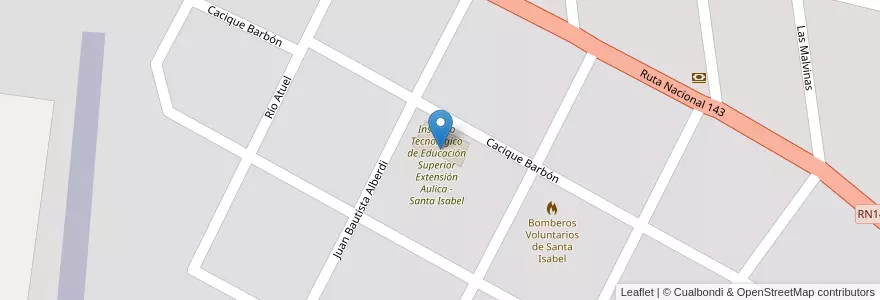 Mapa de ubicacion de Escuela para Adultos Nº 11 en الأرجنتين, La Pampa, Departamento Chalileo, Municipio De Santa Isabel.