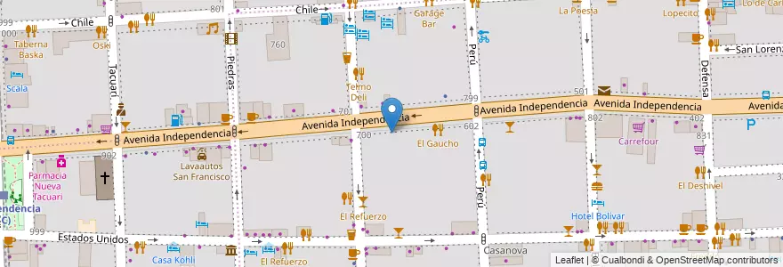 Mapa de ubicacion de Escuela para Jóvenes y Adultos con Discapacidad Visual y Formación Integral 37 Francisco Gatti, San Telmo en 아르헨티나, Ciudad Autónoma De Buenos Aires, Comuna 1, 부에노스아이레스.