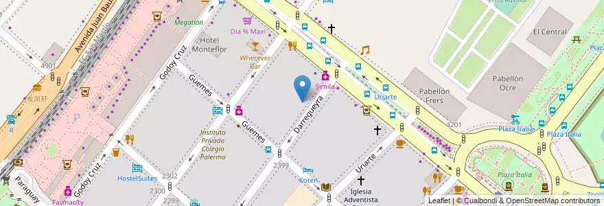 Mapa de ubicacion de Escuela para Niños, Niñas y Jóvenes con Pluridiscapacidad 26 Doctor Jorge Garber, Palermo en Аргентина, Буэнос-Айрес, Буэнос-Айрес, Comuna 14.