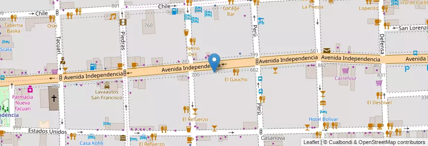 Mapa de ubicacion de Escuela para Niños y Niñas con Discapacidad Mental 14 Constancio C. Vigil, San Telmo en 아르헨티나, Ciudad Autónoma De Buenos Aires, Comuna 1, 부에노스아이레스.