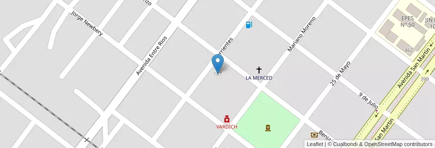 Mapa de ubicacion de Escuela Parroquial Nuestra Señora De La Paz en Arjantin, Formosa, Departamento Patiño, Municipio De Las Lomitas, Las Lomitas.