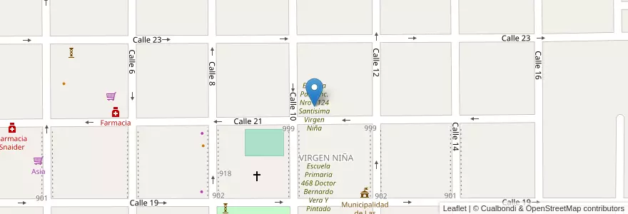 Mapa de ubicacion de Escuela Part. Inc. Nro 1124 Santisima Virgen Niña en Аргентина, Санта-Фе, Departamento General Obligado, Municipio De Las Toscas.