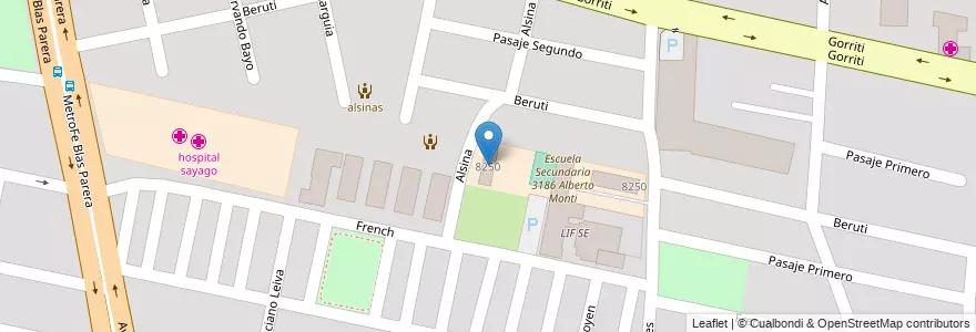 Mapa de ubicacion de Escuela Particular Incorporada 1441 Alberto Monti en アルゼンチン, サンタフェ州, Departamento La Capital, Santa Fe Capital, Santa Fe.