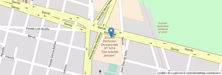 Mapa de ubicacion de Escuela Particular Incorporada N° 1414 "San Arnoldo Janssen" en الأرجنتين, سانتا في, إدارة العاصمة, سانتا في العاصمة, سانتا في.
