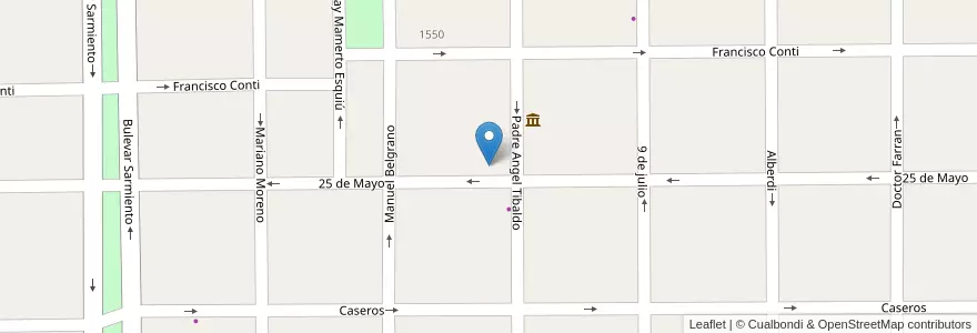 Mapa de ubicacion de Escuela Particular N° 1150 en Argentinië, Santa Fe, Departamento General Obligado, Municipio De Villa Ocampo.