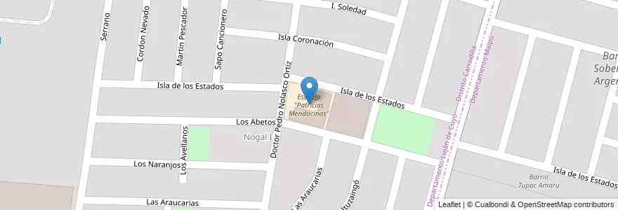 Mapa de ubicacion de Escuela "Patricias Mendocinas" en Arjantin, Şili, Mendoza, Departamento Luján De Cuyo, Luján De Cuyo.