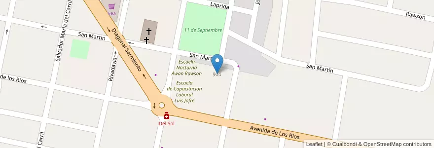 Mapa de ubicacion de Escuela Pbro. Mariano Ianelli en Arjantin, San Juan, Şili, Caucete.