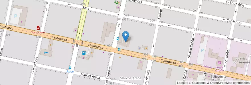 Mapa de ubicacion de Escuela Pedro Dürst en Argentinië, Santa Fe, Departamento San Lorenzo, Municipio De Roldán, Roldán.