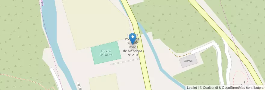Mapa de ubicacion de Escuela Polimodal 36 - Esc. Prov. de Mendoza Nº 210 en Argentinien, Catamarca, Departamento Ambato, Municipio De La Puerta.