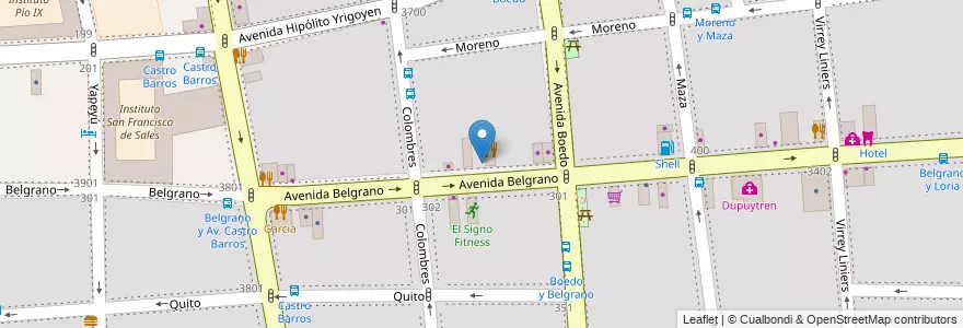 Mapa de ubicacion de Escuela Popular de Música SADeM, Almagro en 아르헨티나, Ciudad Autónoma De Buenos Aires, Comuna 5, 부에노스아이레스.