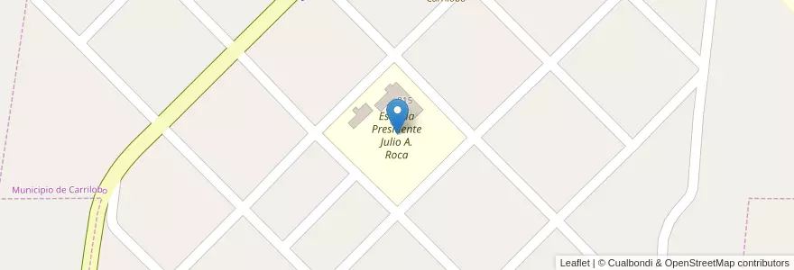 Mapa de ubicacion de Escuela Presidente Julio A. Roca en Аргентина, Кордова, Departamento Río Segundo, Pedanía Calchín, Municipio De Carrilobo.