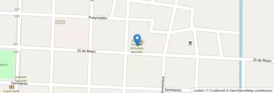 Mapa de ubicacion de Escuela Primara 50 Eulalio Astudillo en Аргентина, Сан-Луис, Ayacucho, Municipio De Quines.