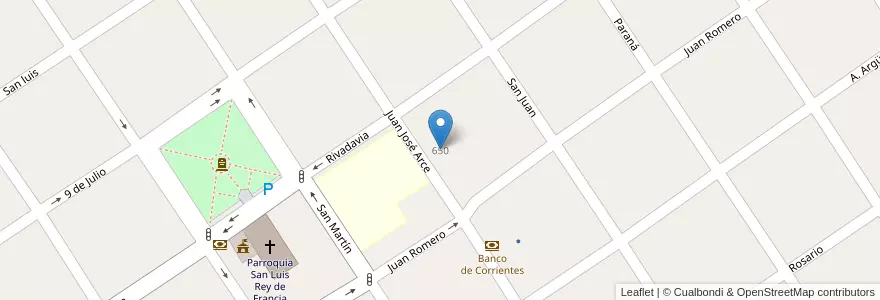 Mapa de ubicacion de ESCUELA PRIMARA P/ADOLESC. Y ADULTOS Nº 15 en آرژانتین, Corrientes, Departamento San Luis Del Palmar, Municipio De San Luis Del Palmar.