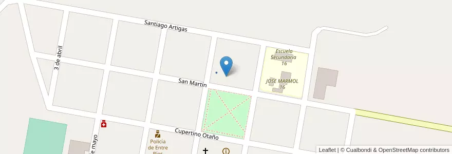 Mapa de ubicacion de Escuela Primaria 10 Esteban Echeverria en 아르헨티나, 엔트레리오스주, Departamento Federación, Distrito Mandisoví, Santa Ana.