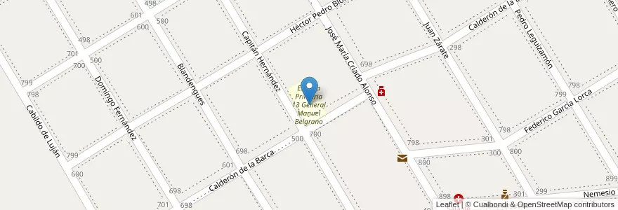 Mapa de ubicacion de Escuela Primaria 13 General Manuel Belgrano en Arjantin, Buenos Aires, Partido De Luján.
