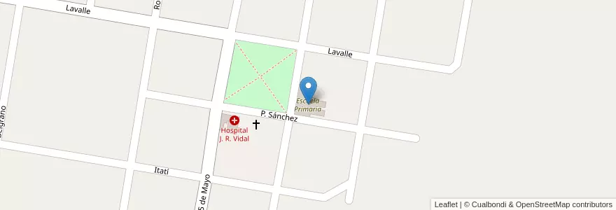 Mapa de ubicacion de Escuela Primaria en 阿根廷, Corrientes, Departartamento Berón De Astrada, Municipio De San Antonio De Itatí.