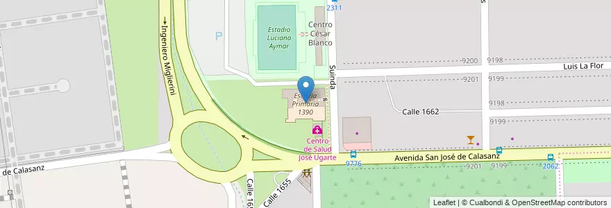 Mapa de ubicacion de Escuela Primaria 1390 en Arjantin, Santa Fe, Departamento Rosario, Municipio De Rosario, Rosario.
