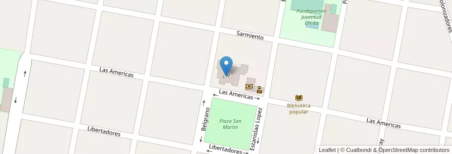 Mapa de ubicacion de Escuela Primaria 349 en Arjantin, Santa Fe, Departamento Las Colonias, Municipio De Santo Domingo, Santo Domingo.