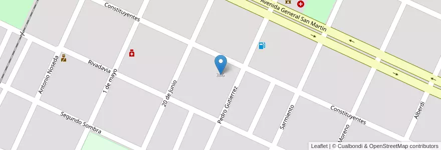 Mapa de ubicacion de Escuela Primaria 6133 General Manuel Belgrano en アルゼンチン, サンタフェ州, Departamento San Justo, Municipio De Videla, Videla.