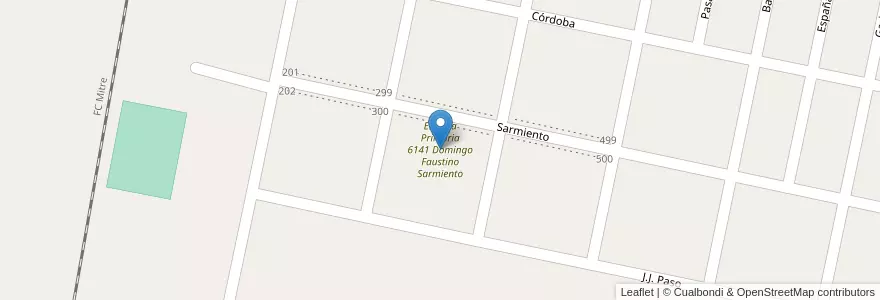 Mapa de ubicacion de Escuela Primaria 6141 Domingo Faustino Sarmiento en Arjantin, Santa Fe, Departamento San Cristóbal, Municipio De Suardi.
