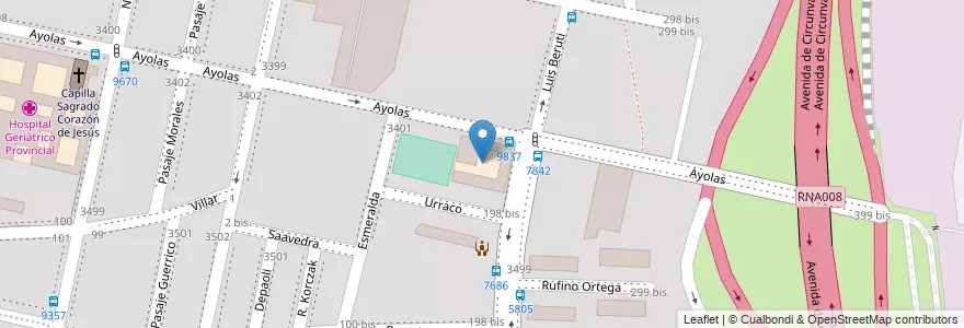 Mapa de ubicacion de Escuela Primaria 6430 Isabel La Católica en آرژانتین, سانتافه, Departamento Rosario, Municipio De Rosario, تسبیح.