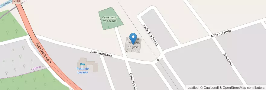 Mapa de ubicacion de Escuela Primaria 65 José Quintana en アルゼンチン, フフイ州, Departamento Doctor Manuel Belgrano, Municipio De Yala, Lozano.