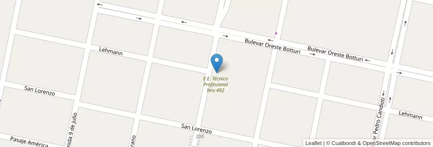 Mapa de ubicacion de Escuela Primaria 852 Celedonio De Escalada Y Palacios en 阿根廷, Santa Fe, Municipio De San Guillermo, Departamento San Cristóbal.