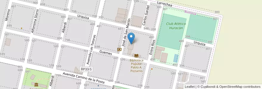 Mapa de ubicacion de Escuela Primaria 9 de julio Nº255 en 아르헨티나, Santa Fe, Departamento Iriondo, Municipio De Bustinza, Bustinza.