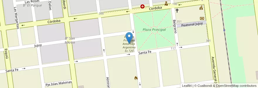 Mapa de ubicacion de Escuela Primaria Antartida  Argentina Ex 720 en الأرجنتين, Salta, Anta, Municipio De Las Lajitas, Las Lajitas.