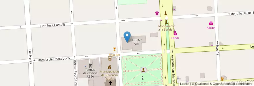 Mapa de ubicacion de Escuela Primaria Básica N° 1 en الأرجنتين, بوينس آيرس, Partido De Florencio Varela, Florencio Varela.